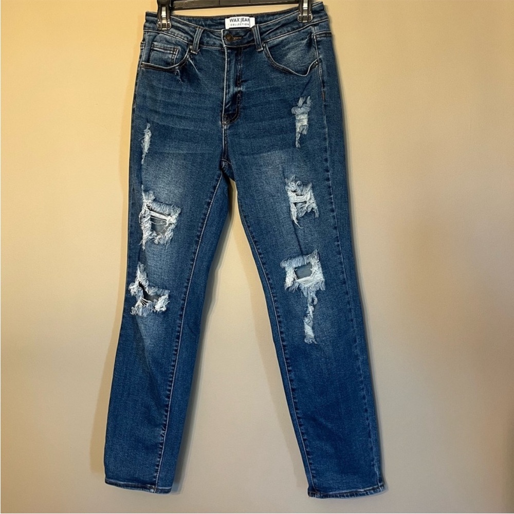 Wax Jean Distressed Skinny Jeans
